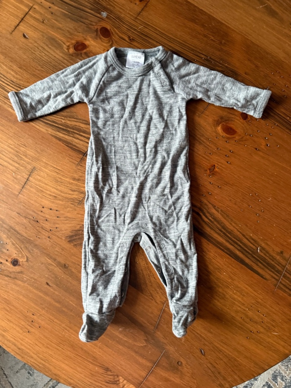 WHEAT Soft Gray Footed One-Piece Romper